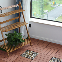 Tarima de Exterior de Material Compuesto Negro Sólido, Impermeable, Sintética, Tipo Teca, Duradera, Antideslizante, para Patio, Terraza y Jardín