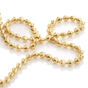 Cadena de cuentas de diamante de acero inoxidable chapada en oro para decoración de joyería y ropa. - Product Image 4