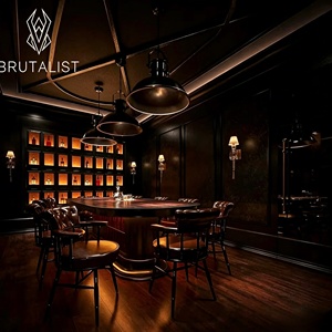 Luxury Vintage-Style Cocktail Bar Interior Design Furniture Nightclub Lounge Bar Counter and Display Cabinets store decoration - Product Image 5