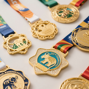 Trophées de luxe en métal, médailles personnalisées de formes variées avec logo sur mesure, en alliage de zinc, pour sublimation, médailles de course sportive - Product Image 1