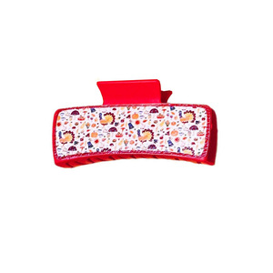 Pince à cheveux rectangulaire en similicuir avec imprimé citrouille et dinde de Thanksgiving, accessoires de mode pour les fêtes - Product Image 6