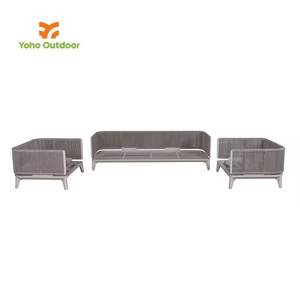YOHO Factory Direct Alta calidad Juego de muebles de jardín de ratán de 4 piezas Marco de aluminio para exteriores Villas Parques Patios - Product Image 4