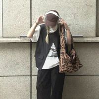 Sac fourre-tout pour dames imprimé léopard durable personnalisé sac à provisions pliable en toile velours côtelé avec logo personnalisé de l'usine