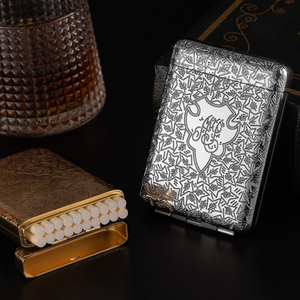 001 étuis à cigarettes de haute qualité imprimables en couleur personnalisée étui à cigarettes de luxe étanche en métal rétro Zigarettenetui Portable Carry Smoking Case - Product Image 5
