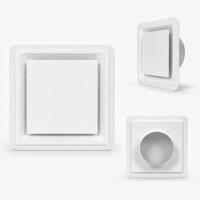 Diffuseur d'air en acier 24x24 pouces à 4 voies avec noyau fixe à 3 cônes pour plafond en T et mur latéral, ventilation commerciale CVC