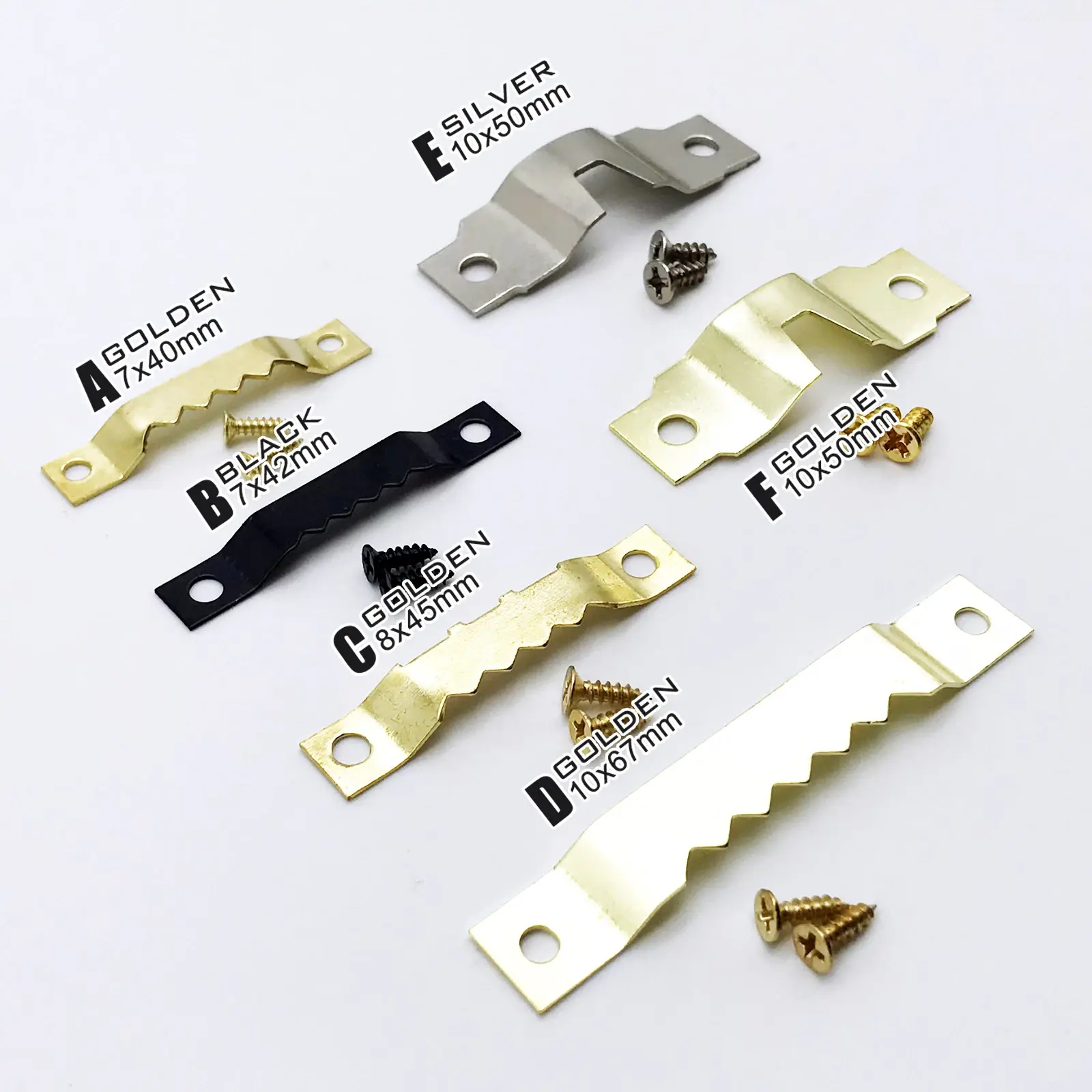 Picture Frame Hanging Spare Part Gold 42mm 63mm Brass Plated Stainless Steel Custom Color Sawtooth Picture Frame Hanger