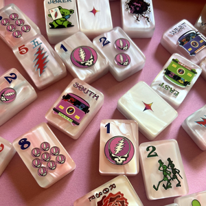 Grateful Dead X Bespoke Mahjong Rose Pink Tie Dye Pearl Modern Luxury Laser Engraved UV Colored Acrylic Source Factory September - Product Image 5