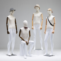 Mannequin homme en fibre de verre recouvert de tissu pour le haut du corps, mannequin de présentation de vêtements en position debout