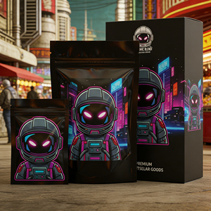 Custom-printed Stand 8-pin 3.5g 7g 14g Calira Durable Zipper Pouches Odor-proof Music Player Polyester Film Packaging Combo <b>Box</b> - Product Image 4