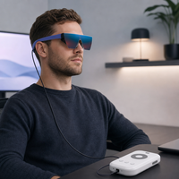 Lunettes intelligentes AR 1080P Micro OLED 1800 Nits avec ajustement de la myopie 0-600 Type-C DP1.4 Moniteur portable pour téléphone, ordinateur portable, téléviseur