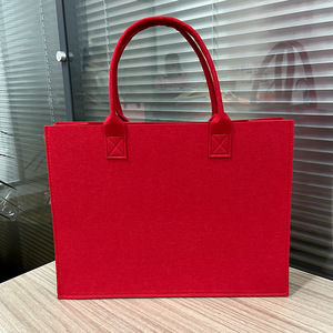 Red Felt Tote Bag 40x30x15cm Large Capacity For Work Commuting Shopping Storage Gift Promotion - Product Image 1