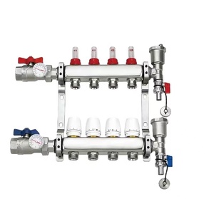 Kit de colector de calefacción radiante ABST PEX de acero inoxidable de 2-16 vías para Hoteles Diseño moderno con demonios de inicio de plata de 220V - Product Image 6