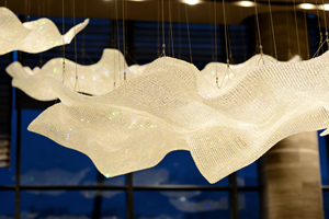 Modern Luxury Custom Large Scale LED Crystal Ribbon Chandelier Flowing Cloud Pendant <strong>Light</strong> for Hotel Lobby Atrium Project - Product Image 4