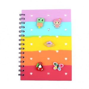 High Quality Creative Trendy A5 Notebook DIY Silicone <b>Journal</b> Cute Simple Heart Buckle Colorful Diary for Students - Product Image 2