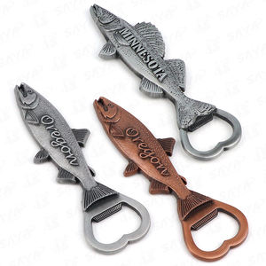 Custom Design Logo Zink Legering Strand Zee Dier Souvenir Vis Vorm Koelkast Magneet Flesopener - Product Image 6