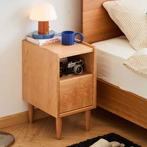 Demi maison nordique cerisier bois moderne lit côté armoire hôtel japonais meubles chambre table de nuit chevet stockage appartement - Product Image 1