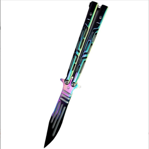 Couteau d'entraînement papillon tout acier portable pour jeu de plein air CSGO nouvelle version périphérique pliant sans bord - Product Image 5