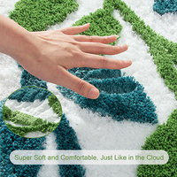 Tapis de bain en microfibre à absorption rapide, en forme de feuilles, flocage pelucheux, vente en gros