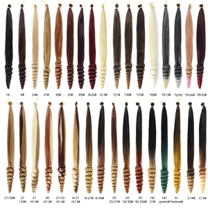 18 Inch Pre-stretched <strong>French</strong> <strong>Curl</strong> Braids Ombre Straight Curly Ends High Temperature Fiber Goddess Wave Braiding Hair - Product Image 2