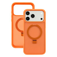 Étui de téléphone magnétique polyvalent mince en TPU et PC antichoc avec support métallique rotatif à 360 degrés et chargement sans fil pour iPhones