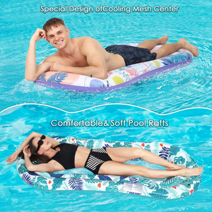 Adult <b>Inflatable</b> Float Raft 182cm Flower Pattern PVC <b>Pool</b> Lounge <b>Chair</b> Floating Mat For Swimming Relaxation - Product Image 2