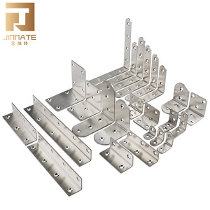 JINNATE Stainless Steel Angle Bracket 90 Degree L-Shaped Shelf Support Table Chair Connector Durable Metal Bracket - Product Image 1
