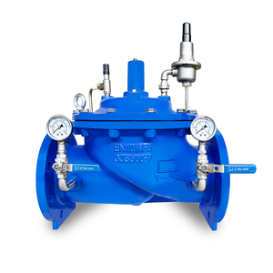 วาล์วควบคุมไฮดรอลิกเหล็กดัดชนิดเหนียว 200x สำหรับ<span class=keywords><strong>น้ำ</strong></span> DN100 ปลายหน้าแปลน PN10/PN16 วาล์วลดแรงดัน - Product Image 1