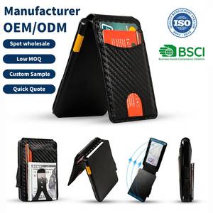 Casekey Custom Logo Carbon Fiber Minimalist Bifold Pop up <b>Wallet</b> <b>for</b> <b>Men</b> <b>Rfid</b> Blocking Credit Card Holder Money Clip <b>Wallet</b> - Product Image 1