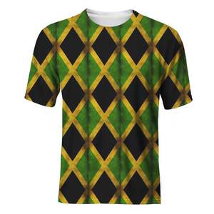 Maglietta nera con stampa radice della bandiera della Giamaica per i ragazzi unica maglietta personalizzata Plus Size in bianco maglietta Casual da uomo di alta qualità - Product Image 3