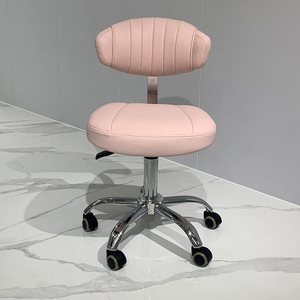 Silla de Barbero de Alta Calidad con Base Metálica Plateada Moderna, Silla de Estilista Rosa de Lujo con Asiento Extraíble para Salón de Belleza - Product Image 4