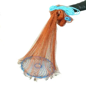 High Quality Tire Monofilament Lines Fly Hand Throw Net Landing Fishing Net With Lead Pendant