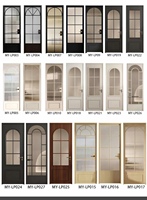 Porte coulissante manuelle ultra-étroite en verre sans rail, style moderne, pour cuisine, salle de bain, toilettes, en alliage d'aluminium