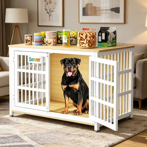 Cuccia <span class=keywords><strong>per</strong></span> <span class=keywords><strong>Cani</strong></span> da Interno Best Seller con Targhetta Nome, Gabbia Robusta a Doppia Porta <span class=keywords><strong>per</strong></span> <span class=keywords><strong>Cani</strong></span> di <span class=keywords><strong>Taglia</strong></span> Grande, Ideale <span class=keywords><strong>per</strong></span> Ansia e Decorazione Casa - Product Image 1