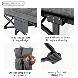 가정, 사무실, 야외 캠핑, 점심시간 휴식을 위한 싱글 편의용 접이식 금속 프레임 침대 - Product Image 4
