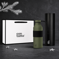 CONTATTO 500ml – Bouteille isotherme double paroi en acier inoxydable, finition mate vert olive, anti-fuite, sans BPA, 12-24h – Idéale pour les cadeaux d'affaires