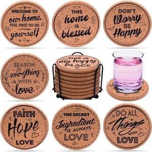 Posavasos de Corcho Personalizados <span class=keywords><strong>con</strong></span> Logotipo Impreso, Posavasos para Bebidas al por Mayor, Posavasos Redondos de Corcho Ecológicos para Sublimación - Product Image 2