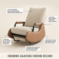 Nouveau design 2025 – Fauteuil inclinable confortable pour salon, balcon, pause déjeuner – Fauteuil à bascule