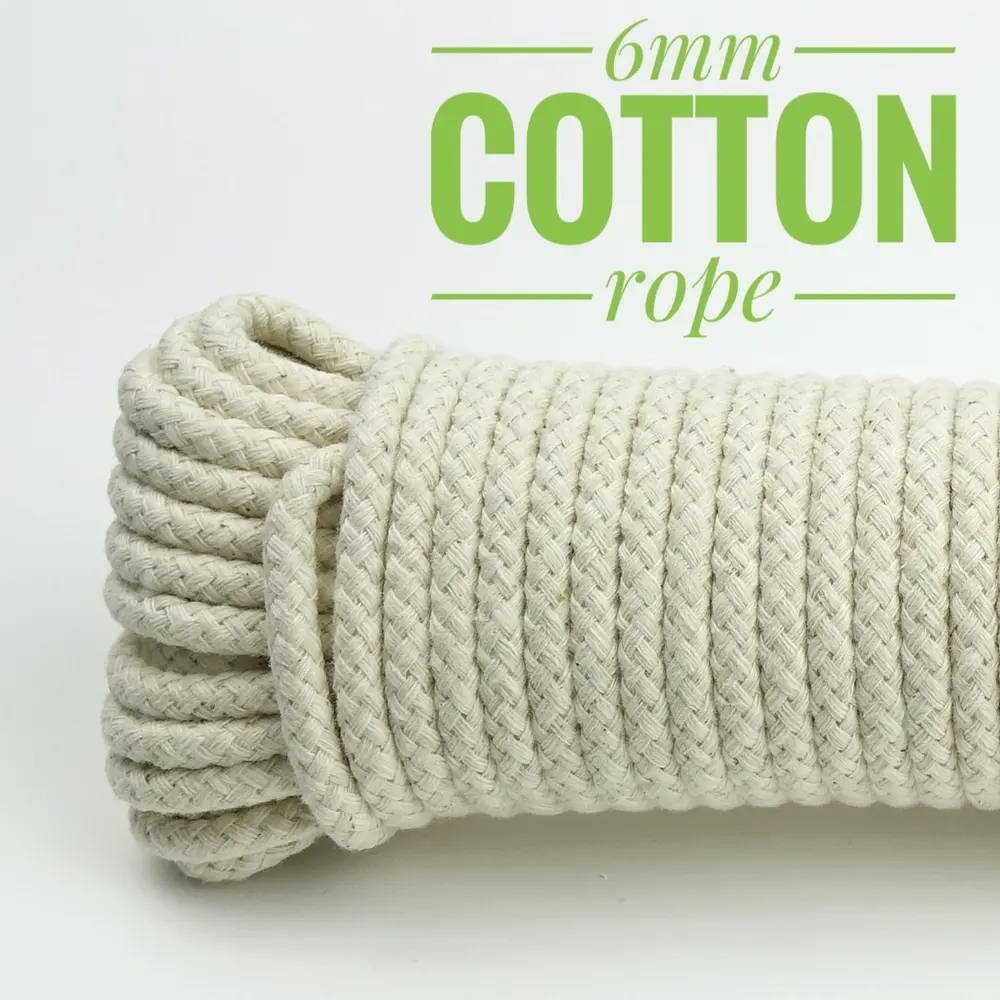 6mmx20m Cotton Braided Rope Macrame DIY Rope