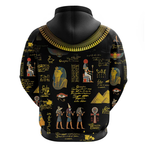 Estilo egipcio Faraón Jeroglíficos Todo estampado Otoño 100% Poliéster Peinado No tejido Unisex 3D Streetwear Sudadera con capucha - Product Image 2