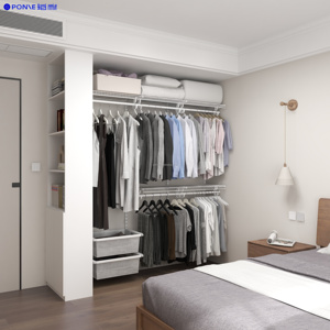 <span class=keywords><strong>Dressing</strong></span> de style <span class=keywords><strong>ouvert</strong></span> personnalisé haut de gamme avec ventilation et armoire murale en métal antirouille - Product Image 2