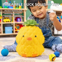 Jouet anti-stress Squishy Canard Ananas en TPR, jouet sensoriel à presser, cadeau mignon pour enfants
