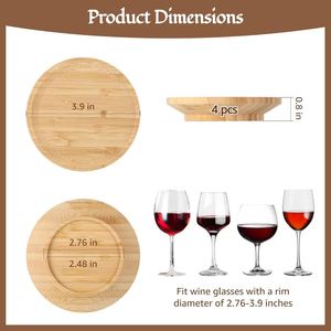 Posavasos de Bambú Ecológicos Estilo Rústico para Copas de Vino, Platos y Bandejas, Ideales para Fiestas, Reuniones Familiares, Bares y Restaurantes, en Tendencia - Product Image 2