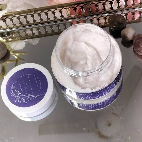 CALFLYN Custom Body Exfoliating Scrub Lavender Shea Butter Turmeric Body Scrub Cream