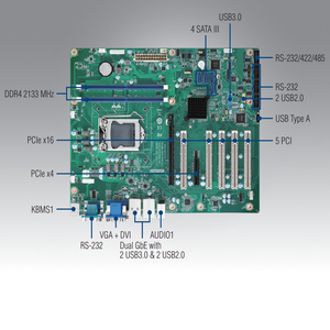 Placa Base Industrial Advantech AIMB 705 LGA1151 para Intel Core I7/i5/i3 de 6.ª/7.ª Generación, DDR4 32G, ATX - Product Image 2