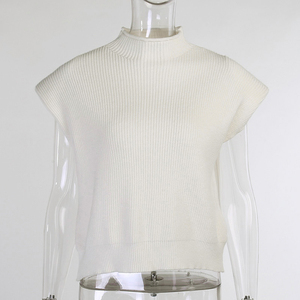 <span class=keywords><strong>Pull</strong></span> Oversize Épaulettes Tricoté Sans Manches Hiver Automne <span class=keywords><strong>Femme</strong></span> <span class=keywords><strong>Pull</strong></span> Tops Casual <span class=keywords><strong>Col</strong></span> Roulé Femmes pantalons de Survêtement - Product Image 5