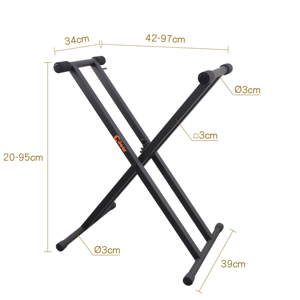 K-723B-1 Quick-Adjust Locking Design 6-Position Adjustable Double-X Rubber & Metal Computer Keyboard <b>Stand</b> (Taiwan) - Product Image 2