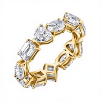 Bague éternité en diamant de laboratoire, forme alternée, plaqué or, bijoux de mariage