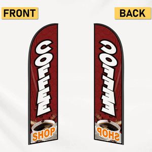 2.5*11.5 FT COFFEE SHOP High Quality Custom Feather <b>Flags</b> Beach <b>Flag</b> for Beach Party and Advertising Promotions - Product Image 4