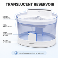 Fontaine à eau circulante moderne pour chat, distributeur d'eau transparent pour animaux de compagnie avec large bol pour chats d'intérieur et petits chiens