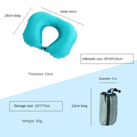 Oreiller de voyage gonflable en TPU en forme de U avec rembourrage en soie de lait pour la pause déjeuner au bureau, les voyages en avion, le camping, rangement portable